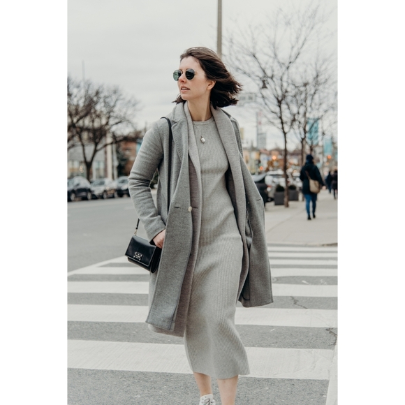 BABATON Group By Babaton Streep Sweater Dress Grey Maxi XXS 2XS Small ARITZIA - Picture 5 of 11